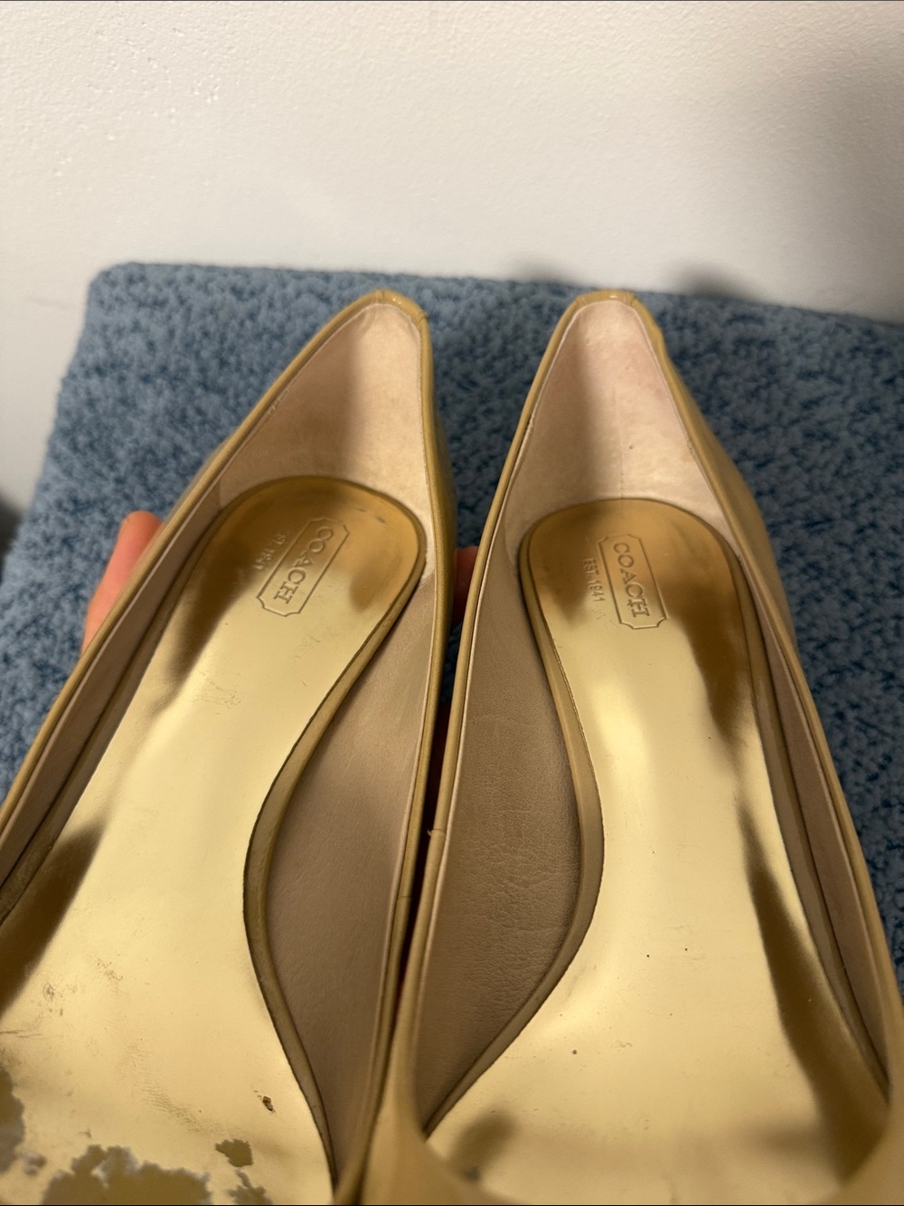 Coach Women's Beige Patent Leather Pumps - Picture 11 of 11
